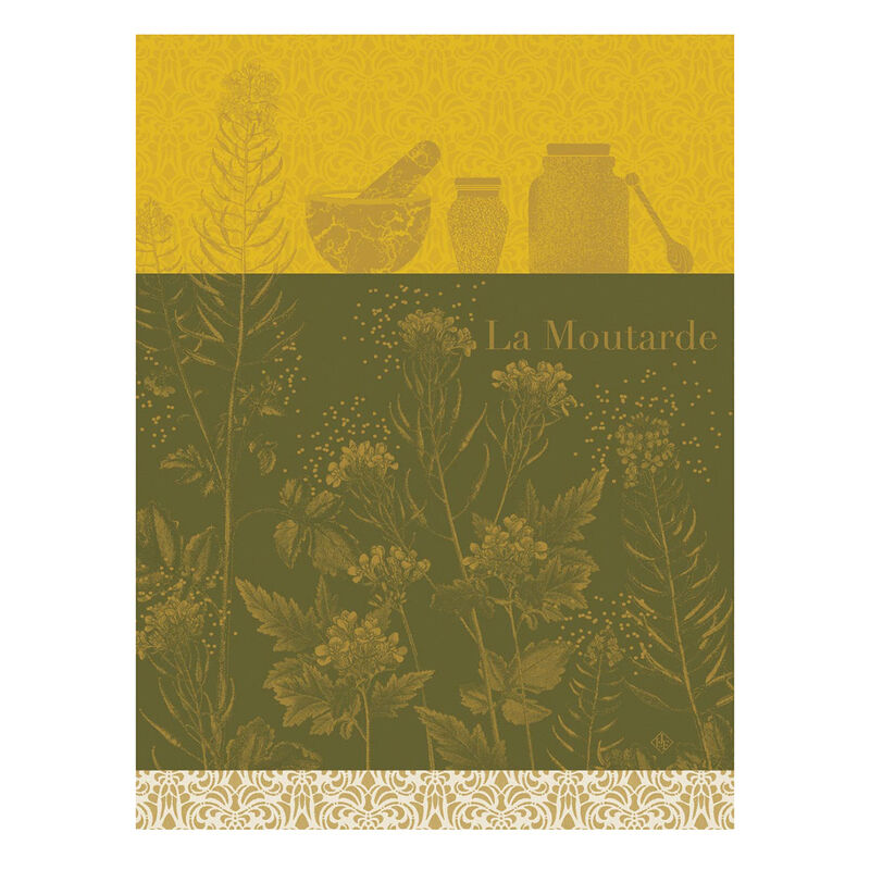 Jacquard Français Cotton Tea Towel – Moutarde en Fleur / Yellow