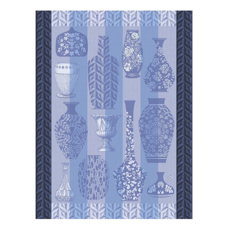 Jacquard Français Cotton Tea Towel – Poteries / Blue