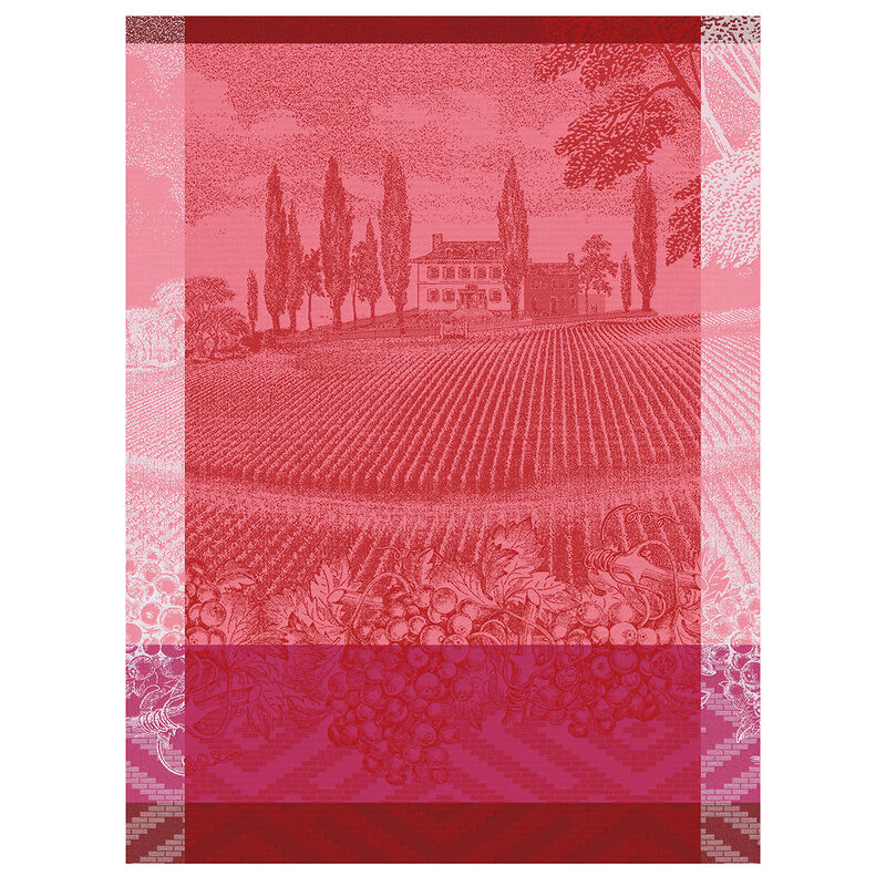 Jacquard Français Cotton Tea Towel  - Vignoble / Rose