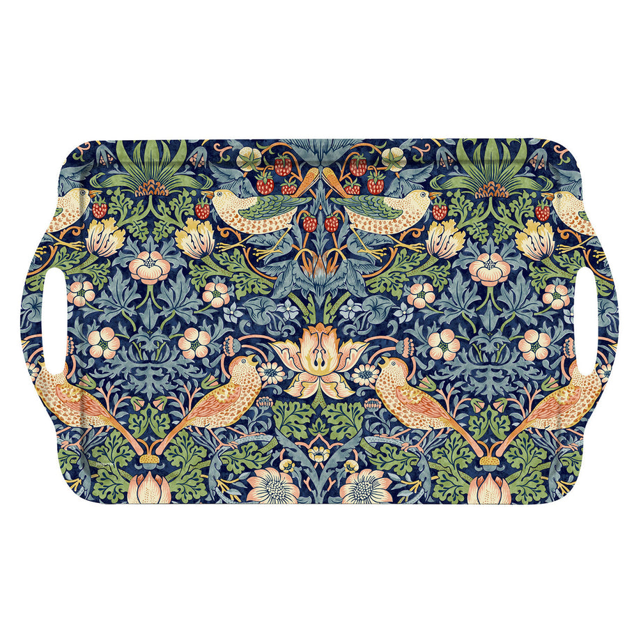 Morris & Co. Strawberry Melamine Handled Tray - Thief Blue / Large