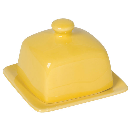 Now Designs Square Stoneware Butter Dish - lemon