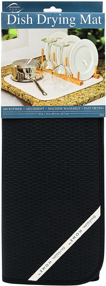 Envision Home Dish Drying Mat - Black / 16 x 18"