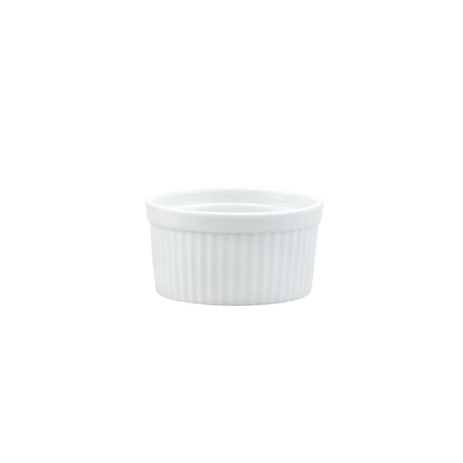 HIC White Soufflé Ramekins - 10oz Shallow