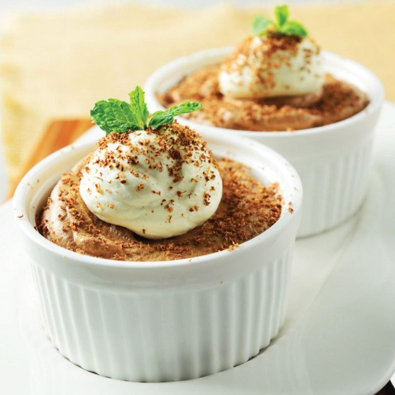 HIC White Soufflé Ramekins - 10oz Shallow