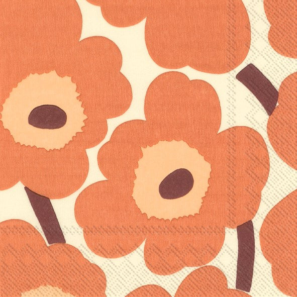 Marimekko Déjeuner serviette - La crème UNIKKO teracotta