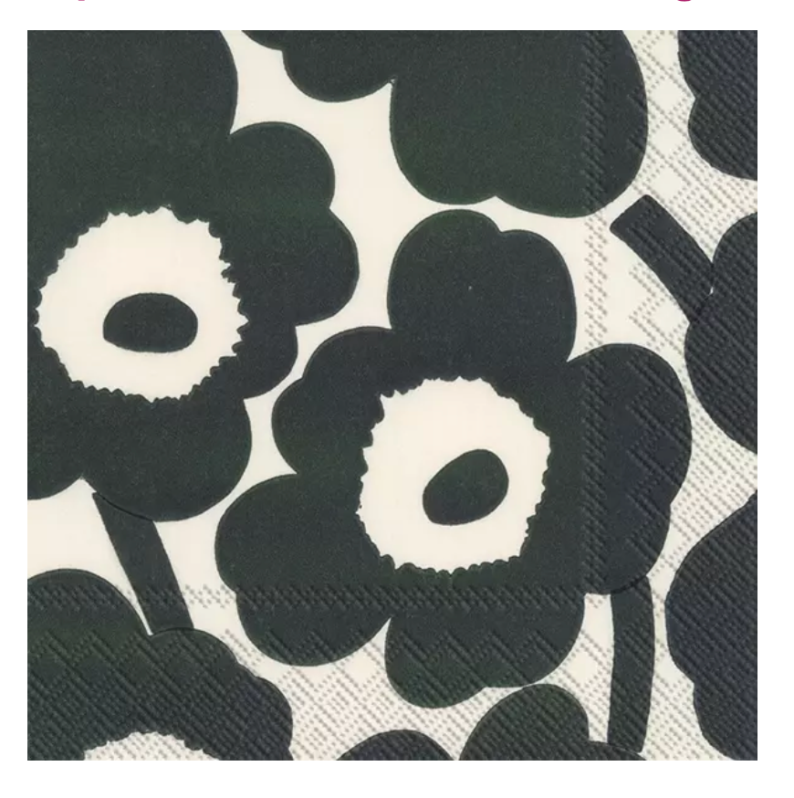 Marimekko Déjeuner serviette - Crème vert UNIKKO