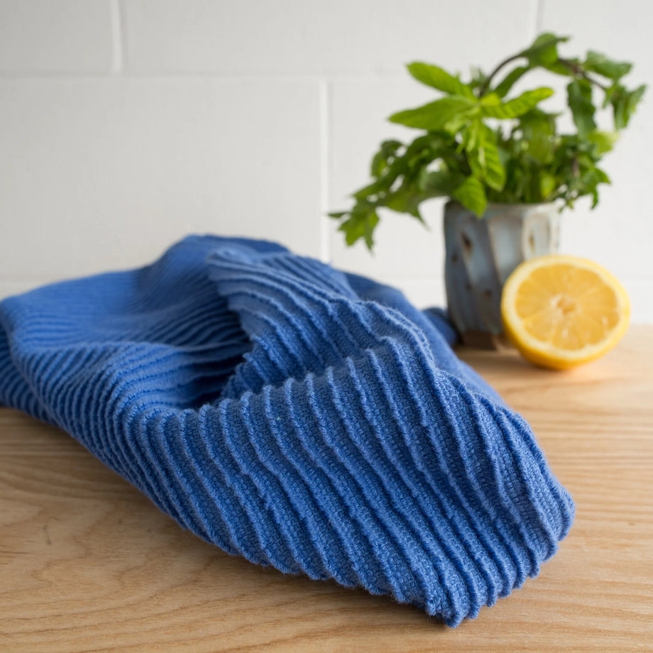 Danica Ripple Terry Coton Dishtowel - Royal Blue